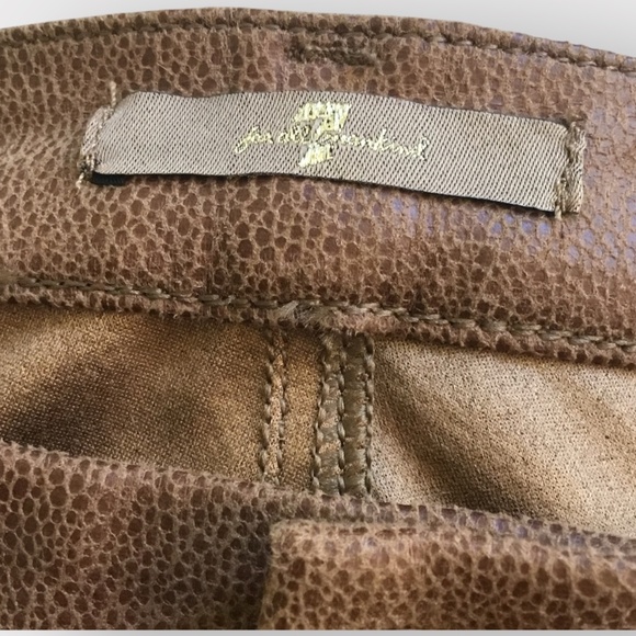 7 For All Mankind The Knee Seam Skinny Stretch Cognac Crackle Jean - Picture 9 of 15